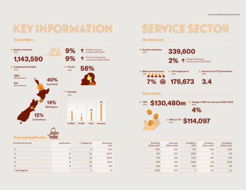 screenshot of the key information infographic from the Workforce Development Plan