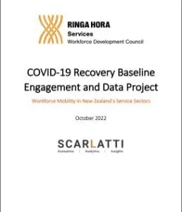 A cover of a document. It reads, Covid 19 recovery baseline engagement and data project.